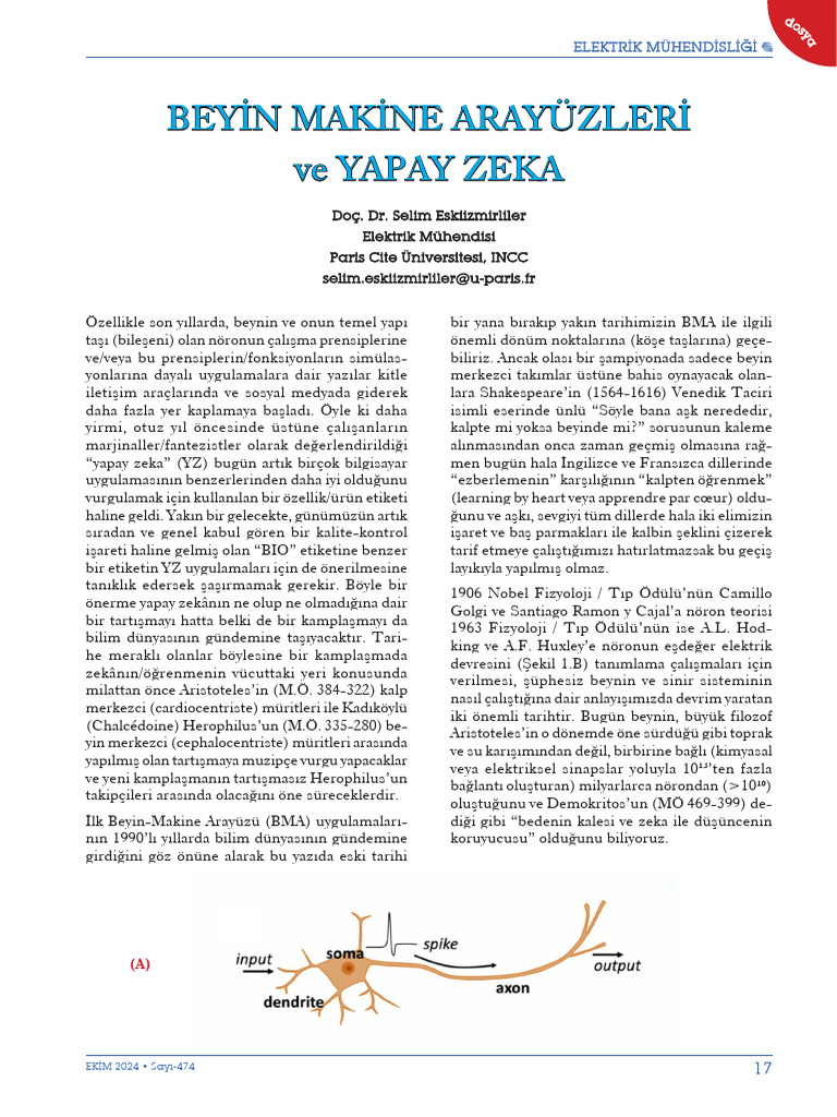 Beyin Makine Arayüzleri Ve Yapay Zeka | PDF