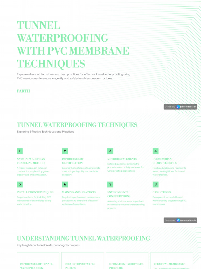Tunnel Waterproofing Using PVC Membrane Analysis | PDF
