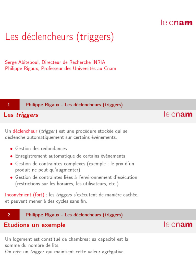 Les déclencheurs en informatique | PDF | Programmation informatique ...
