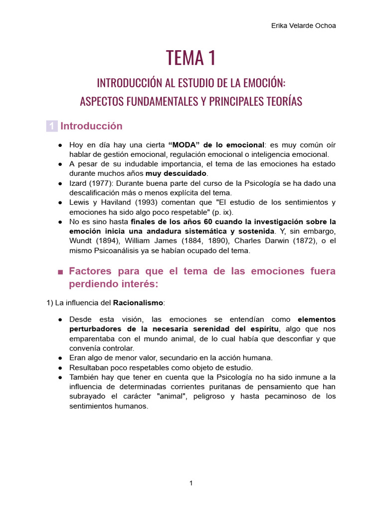 Teorías y Fundamentos de la Emoción | PDF | Las emociones | Sicología