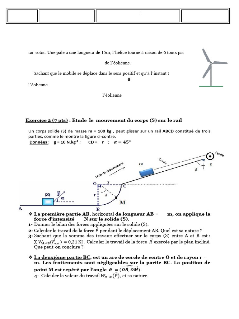 Exercice de physique et chimie S1 | PDF | Obliger | Gaz