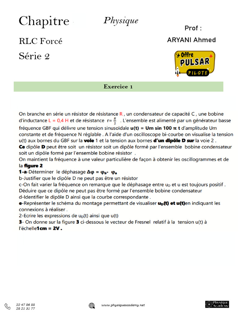 Exercices de RLC Forcé en Physique | PDF