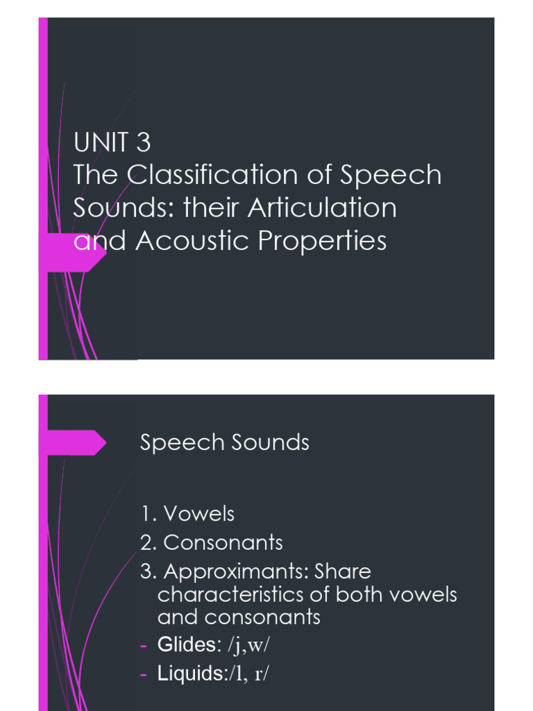 Classification of Speech Sounds: Vowels & Consonants | PDF | Consonant ...
