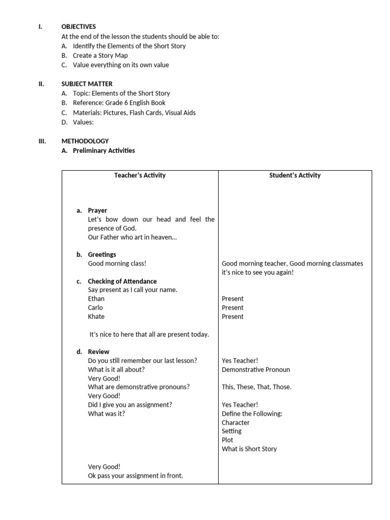 ENGLISH LESSON PLAN | PDF