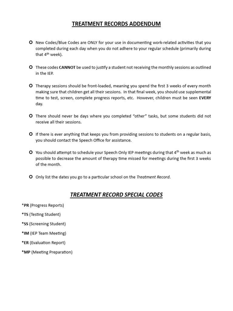 01e1. Treatment Record Addendum | PDF