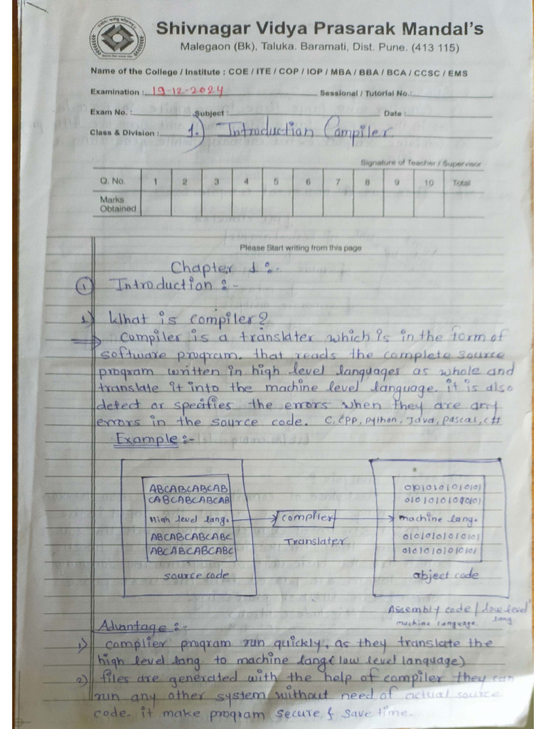 Introduction Of Compiler Pdf