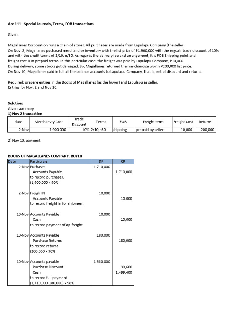 Acc 111 - 7th Exam Exercise Sheet1 | PDF | Accounts Payable | Business