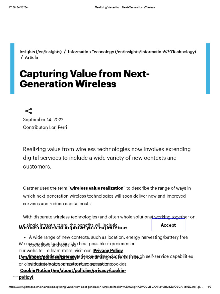 Realizing Value From Next-Generation Wireless | PDF | Internet Of ...