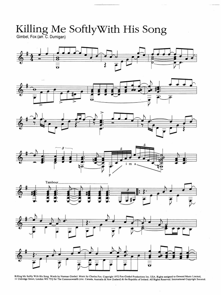 Killing Me Softly With His Song PDF