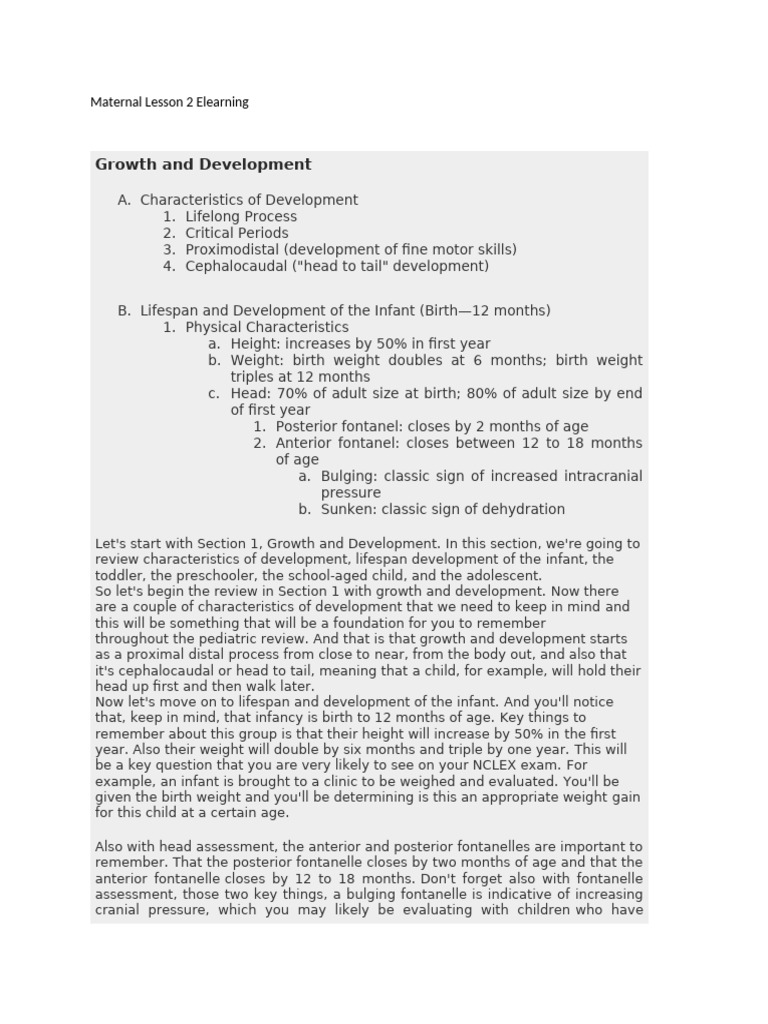 Infant Growth and Development Guide | PDF | Human Tooth