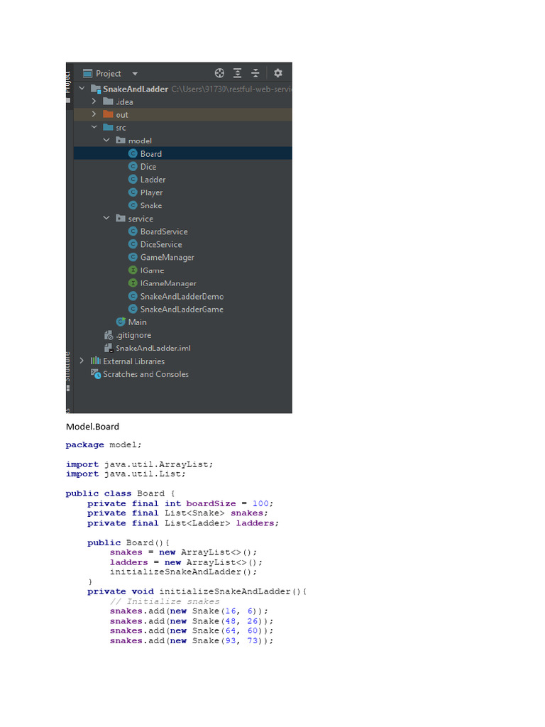 Java Snake and Ladder Game Code | PDF | Object (Computer Science ...