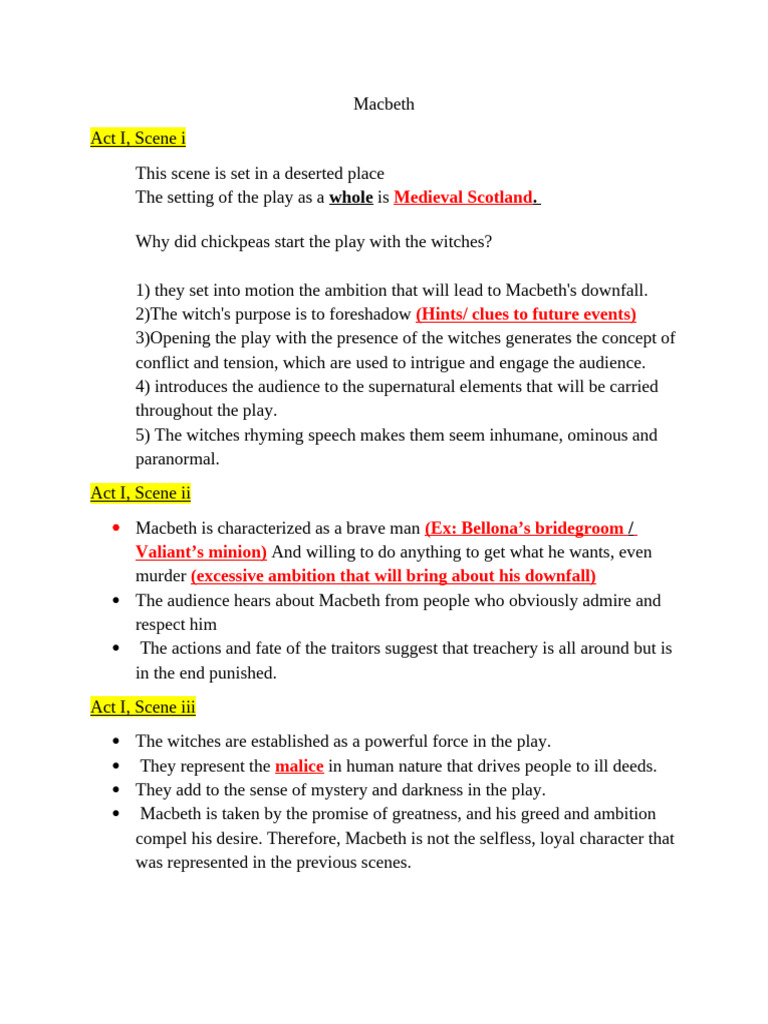 Macbeth Study Guide | PDF | Macbeth
