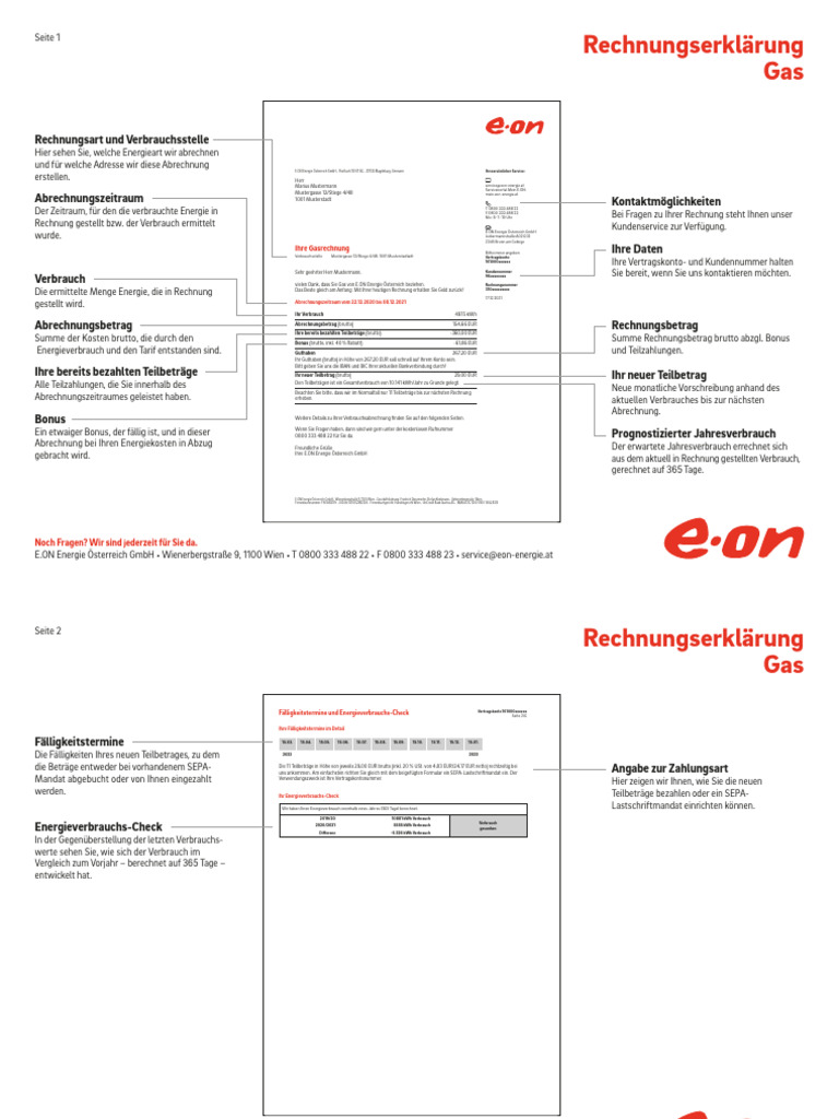 Rechnungserklaerung Gas EON at | PDF