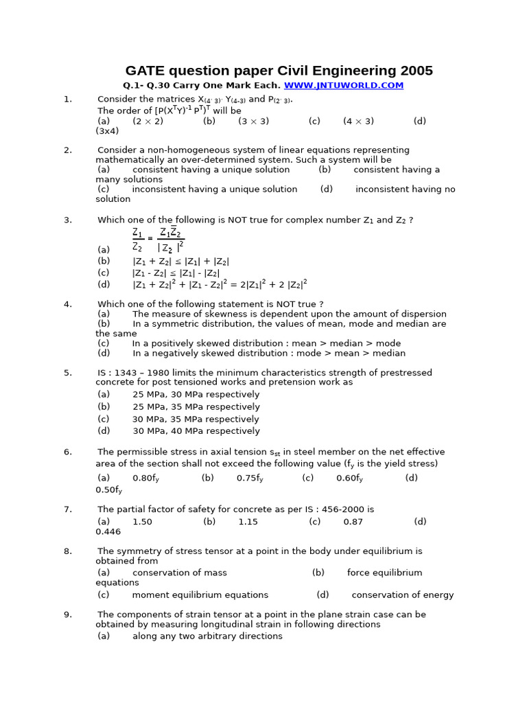 Gate Qquestions | PDF | Stress (Mechanics) | Mechanical Engineering