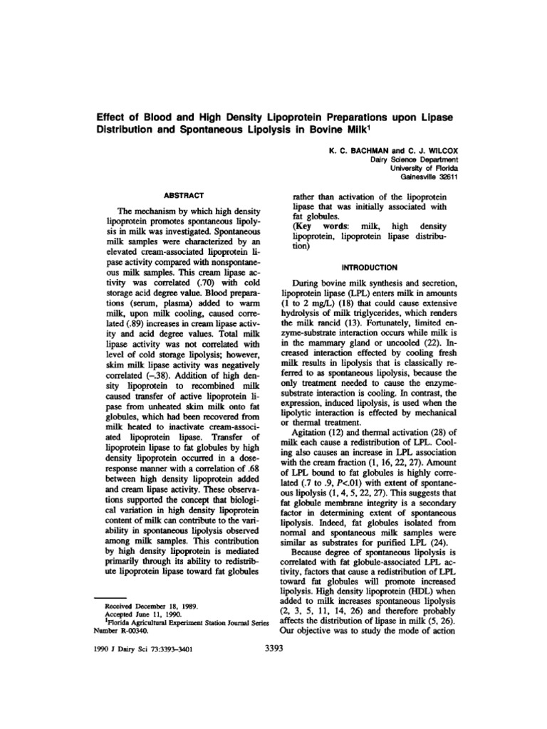 Effect of Blood and High Density Lipoprotein Prepa | PDF | Lipoprotein ...