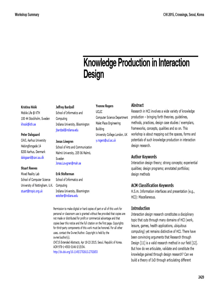 Mapping Knowledge in Interaction Design | PDF | Knowledge | Human ...