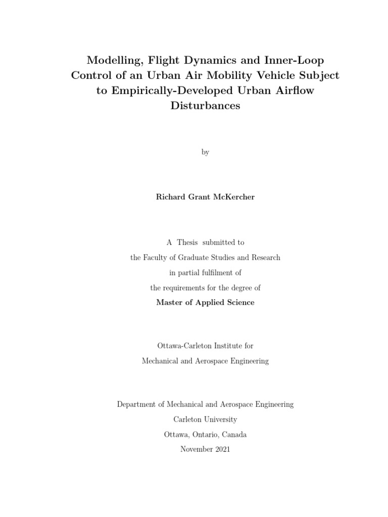 Urban Air Mobility Vehicle Control Analysis | PDF | Aircraft | Aviation