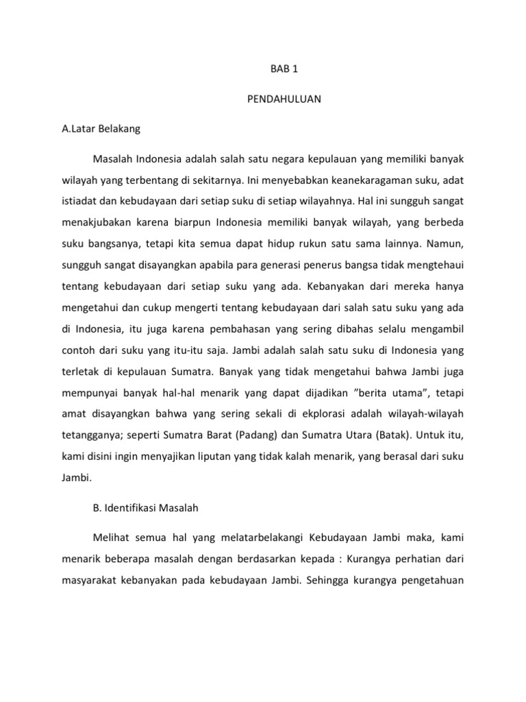 Bab 1 Pendahuluan Contoh Karya Tulis Ilmiah A