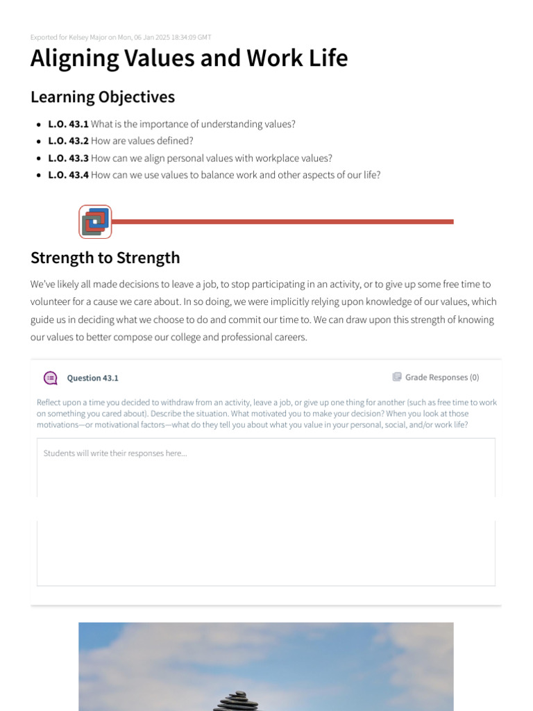 43-Aligning_Values_and_Work_Life | PDF | Motivation | Motivational