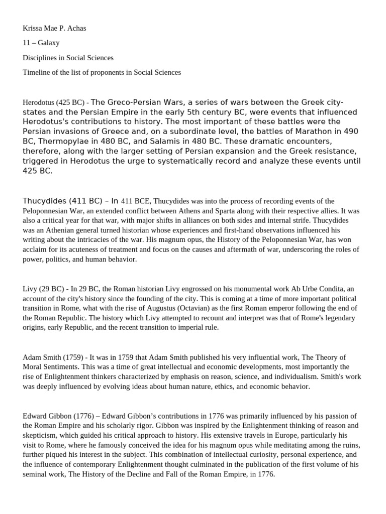 Key Proponents in Social Sciences History | PDF | Unconscious Mind ...