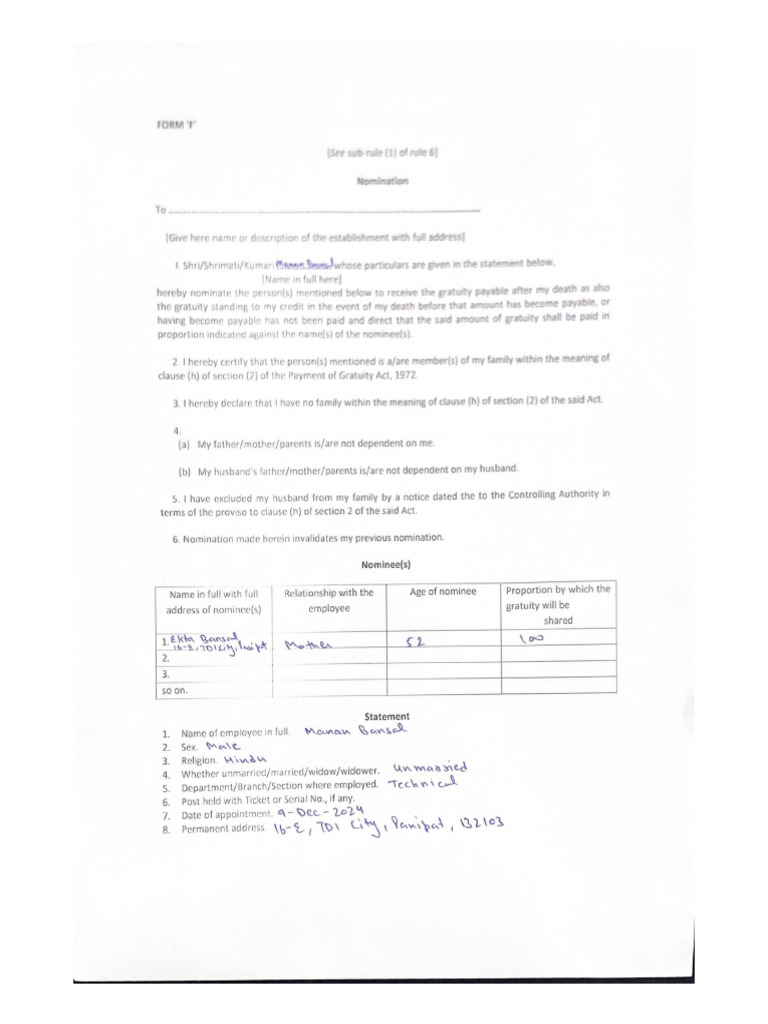 Form F | PDF