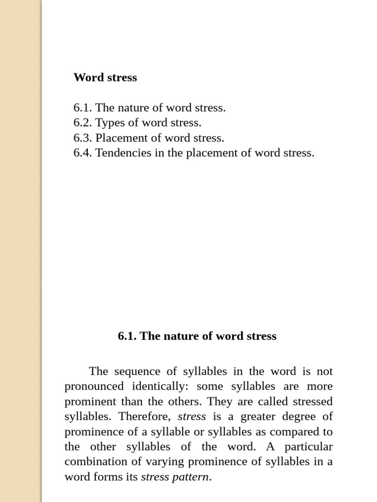 Understanding Word Stress Patterns | PDF | Stress (Linguistics) | Word