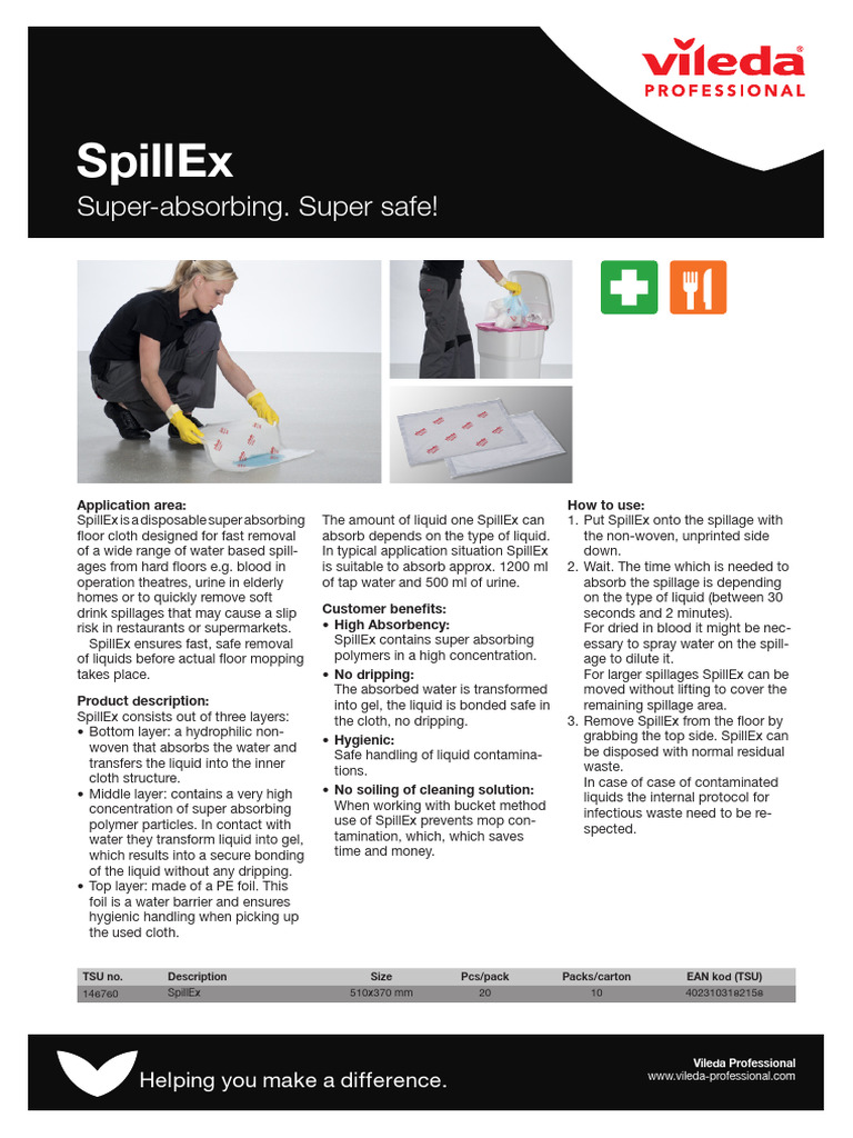 SpillEx: Super Absorbent Floor Cloth | PDF | Waste | Water