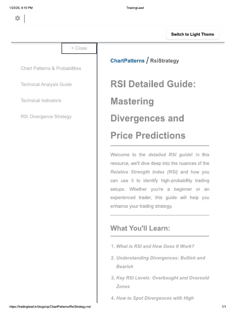 Rsi Divergence | PDF
