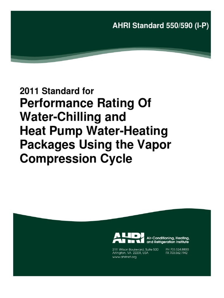 AHRI Standard 550-590 (I-P) - 2011 | PDF | Air Conditioning | Heat Exchanger