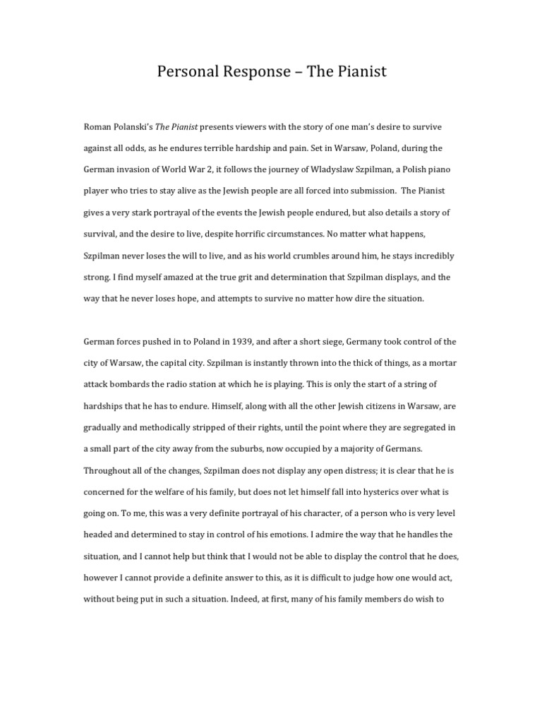 The pianist theme film essay image