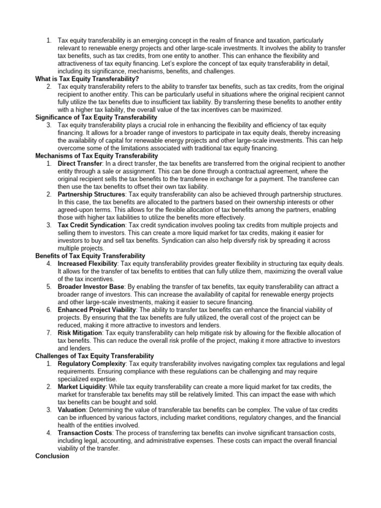 Intro To Transferability | PDF | Taxes | Equity (Finance)