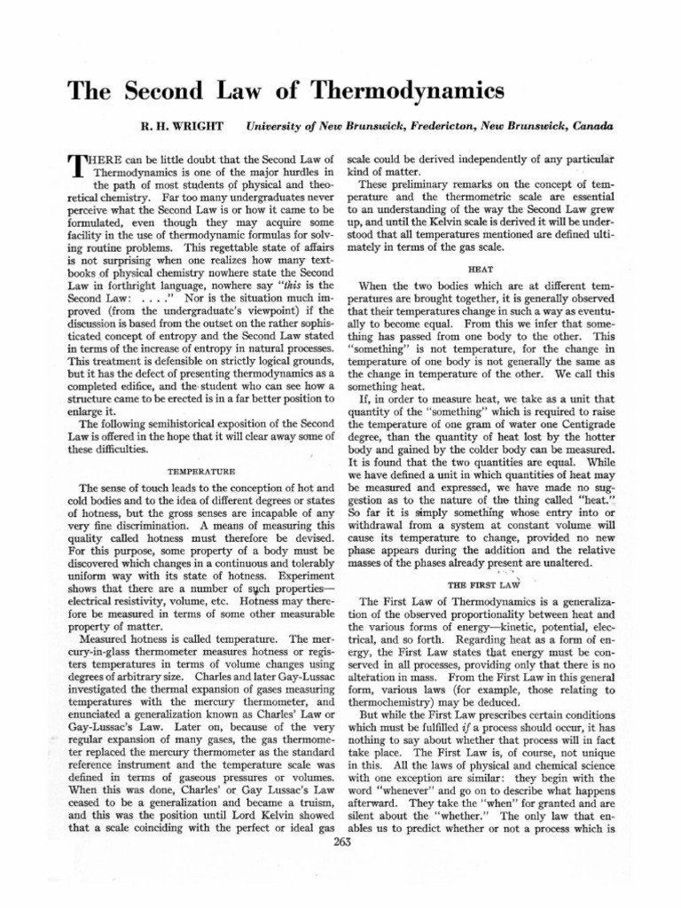 Understanding the Second Law of Thermodynamics | PDF | Heat | Temperature
