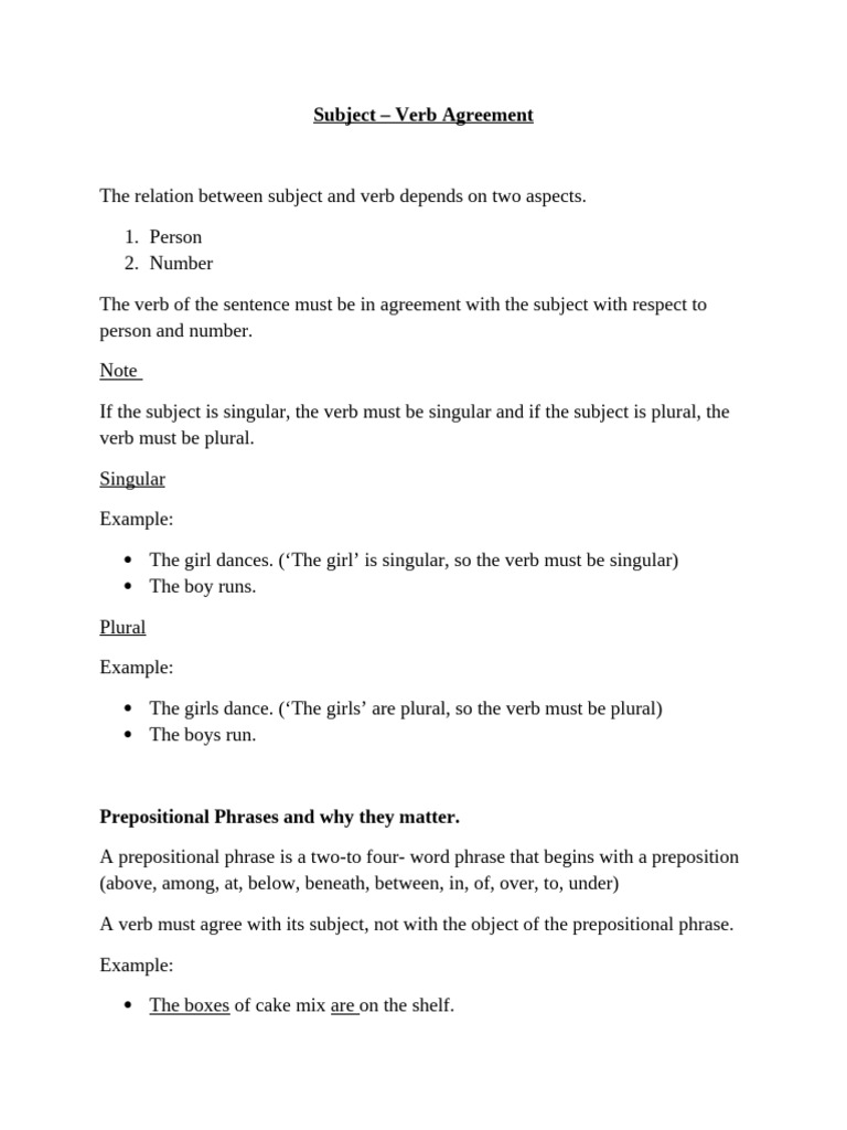 Subject - Verb Agreement | PDF | Grammatical Number | Verb