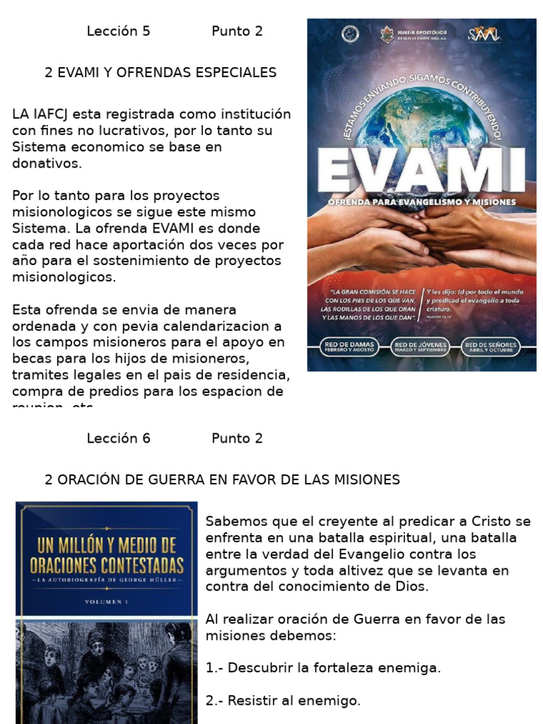 Ofrendas y Oración por Misiones | PDF