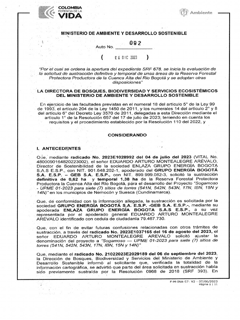 Auto 092 Del 2023 | PDF