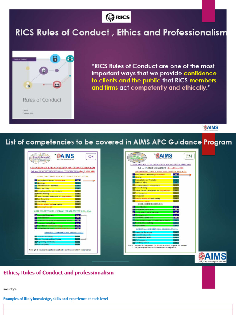 1.RICS - Rules of Conduct and Professionalism - Oct 2022 | PDF ...
