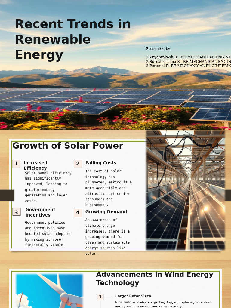 Recent Trends in Renewable Energy | PDF | Renewable Energy | Wind Power