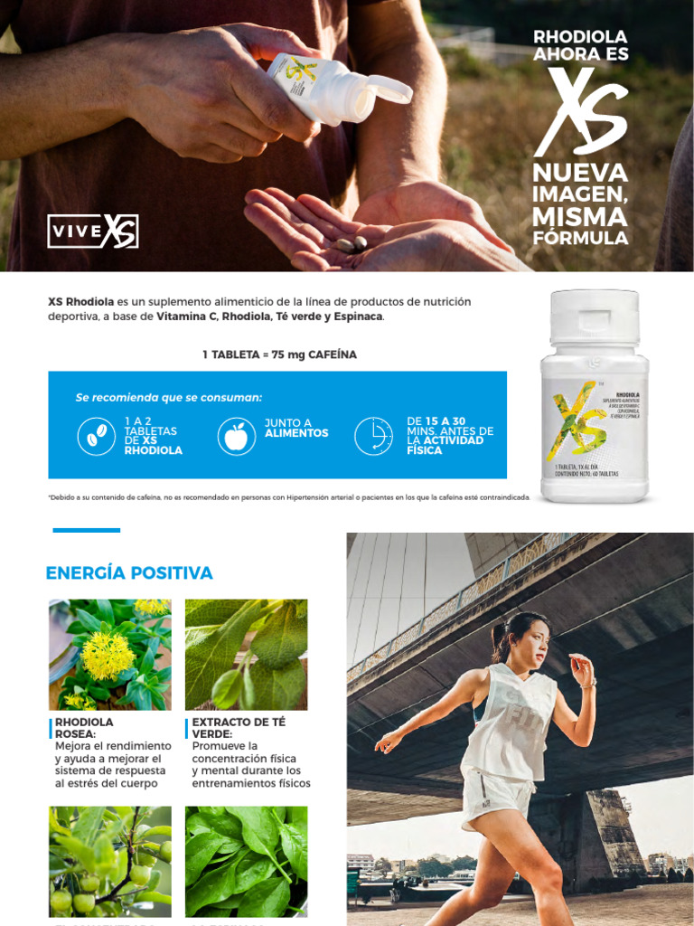 Suplemento XS Rhodiola para Rendimiento Deportivo | PDF