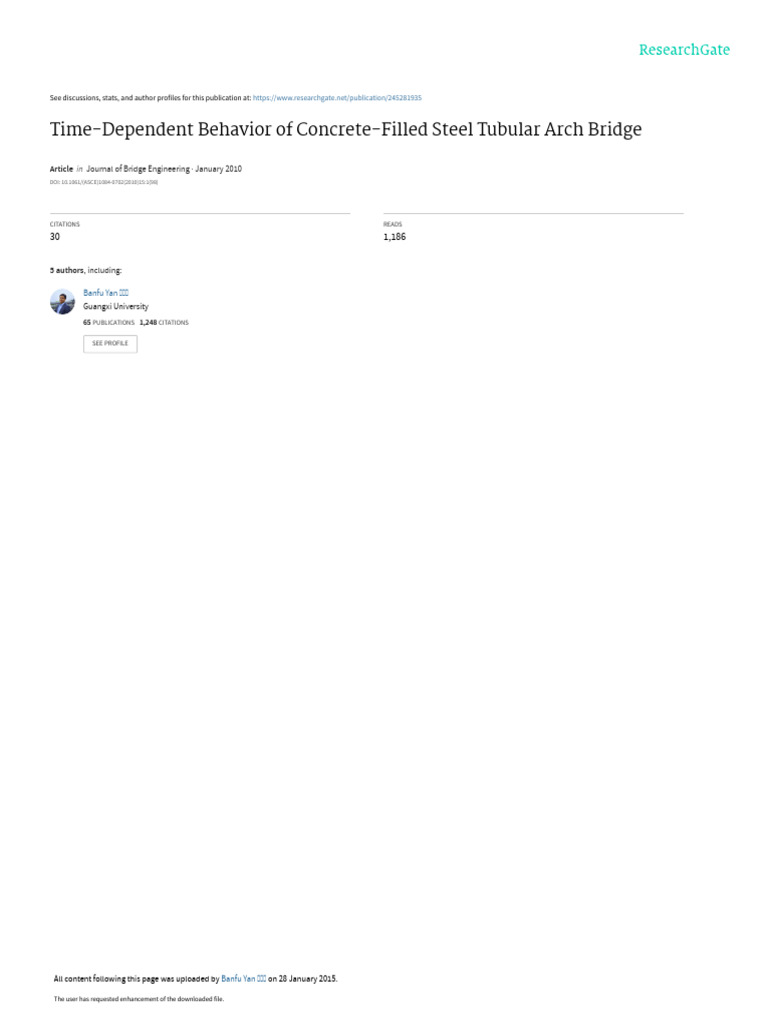 Time-Dependent Behavior of Concrete-Filled Steel T | PDF | Deformation ...