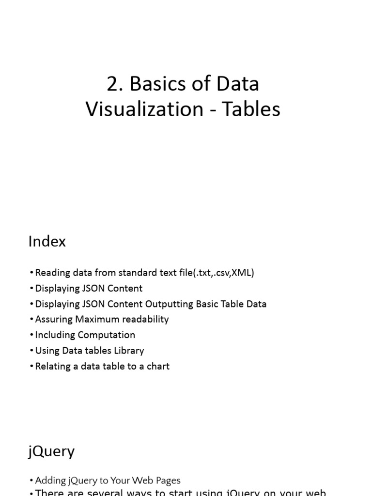 Basics of Data Visualization - Tables | PDF