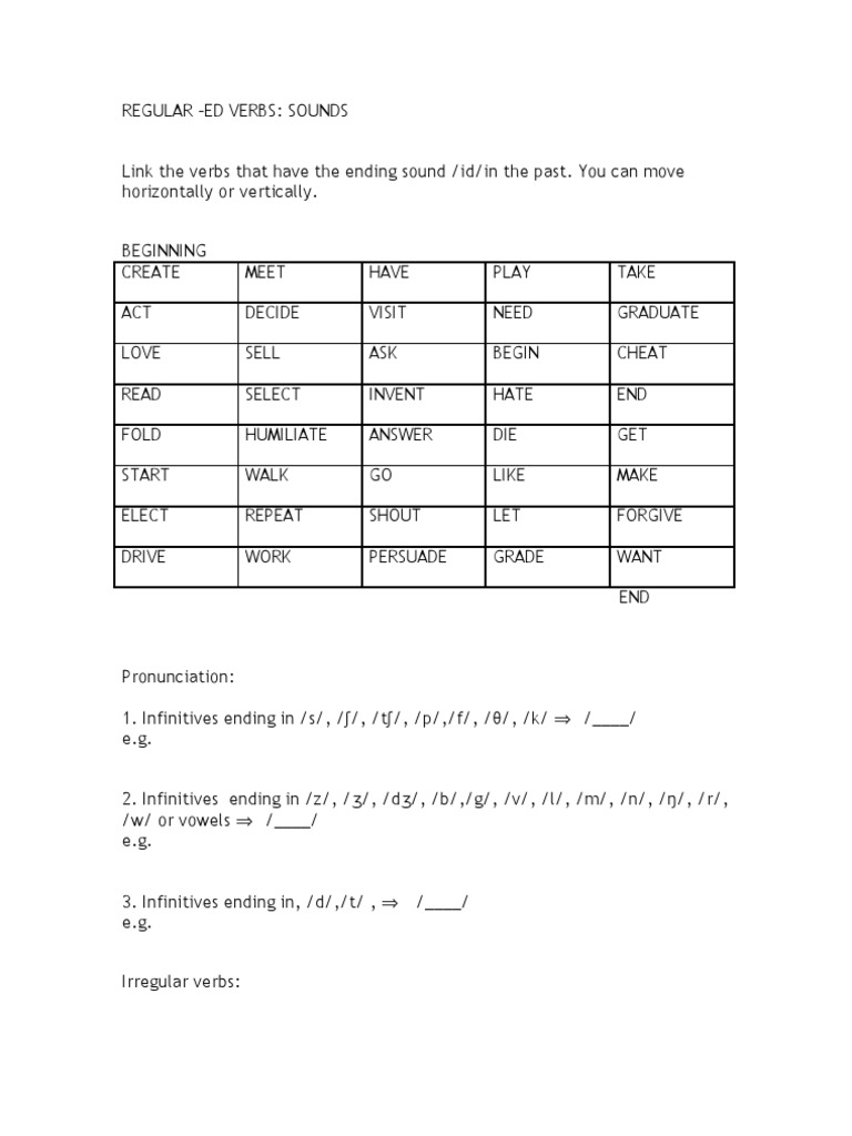 Regular Ed Verb