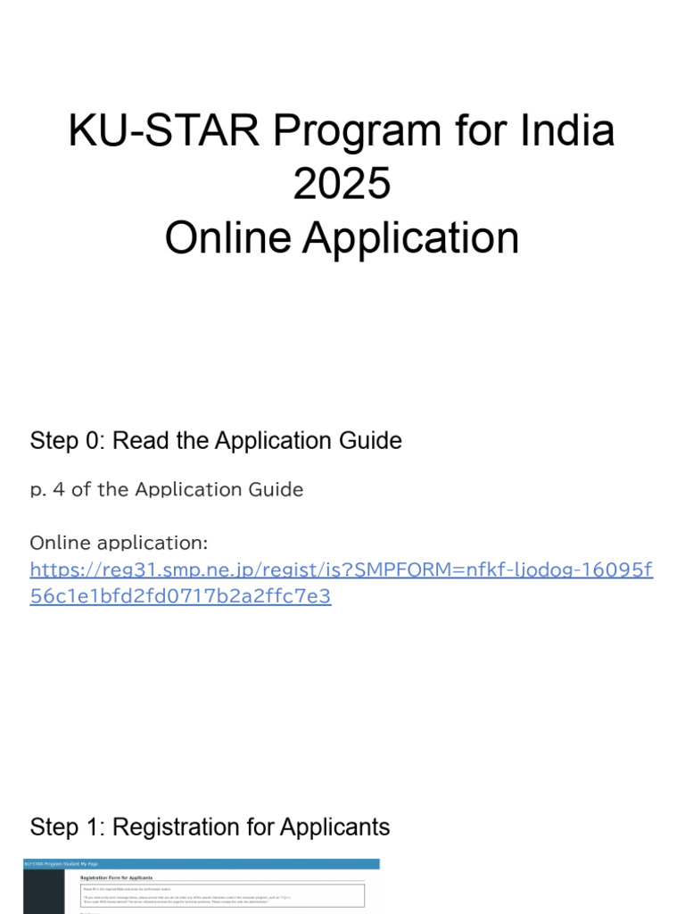 KU-STAR Program Online Application Guide | PDF