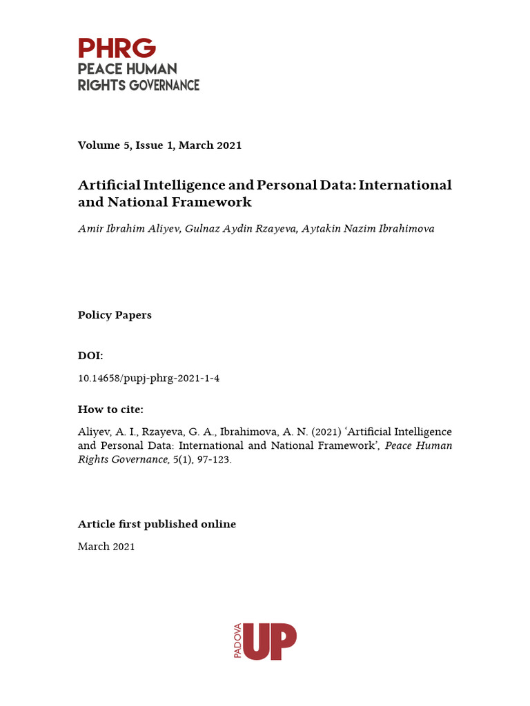 AI and Personal Data: Rights Framework | PDF | Artificial Intelligence ...
