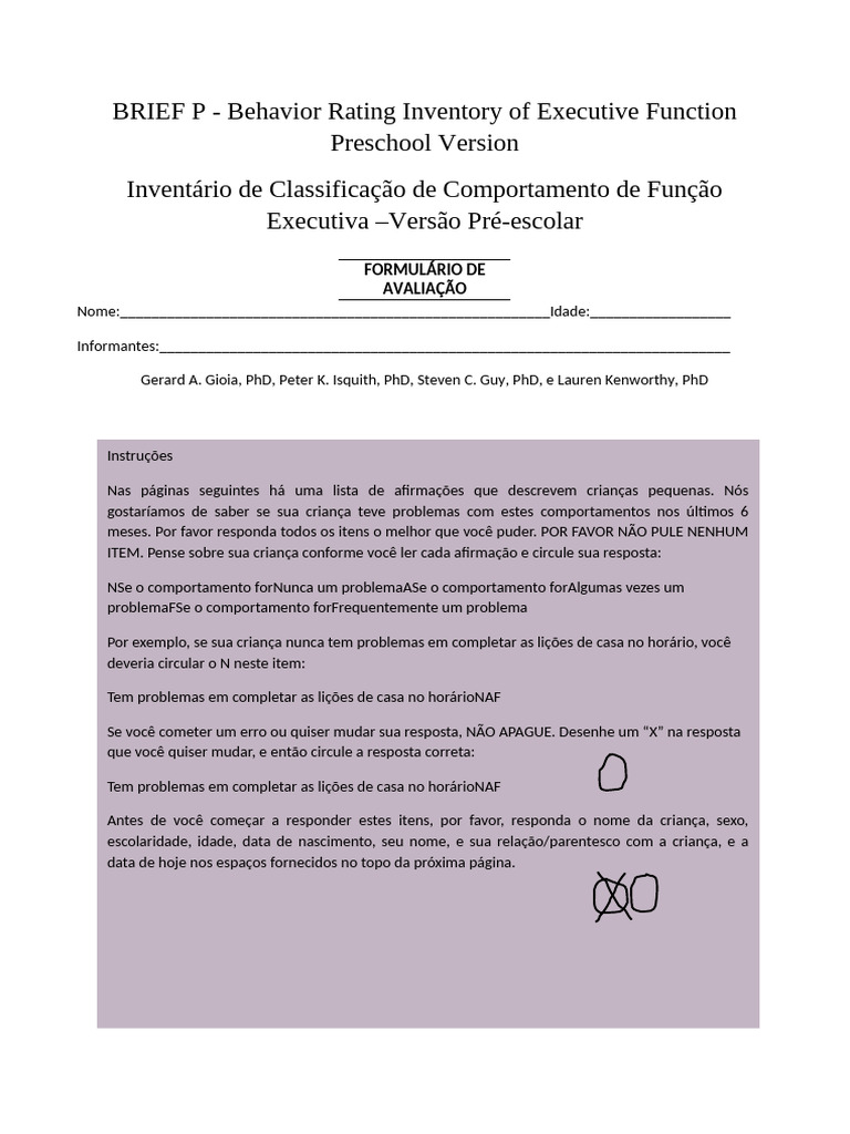 Inventário de Comportamento Infantil | PDF | Comportamento
