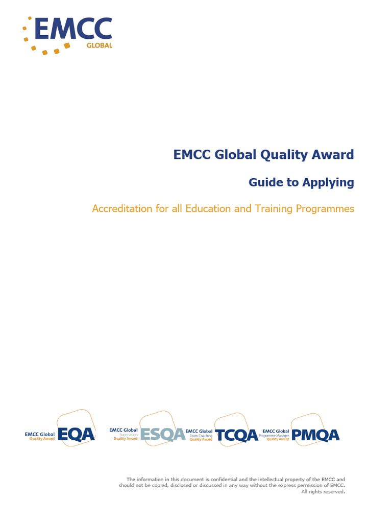 EMCC Global Quality Awards Application Guide | PDF | Mentorship ...