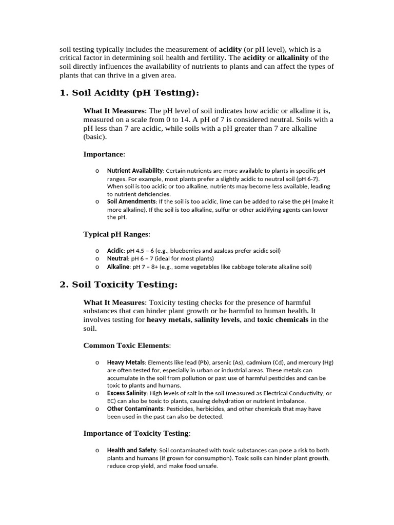 Soil Testing Typically Includes The Measurement of | PDF | Soil | Ph