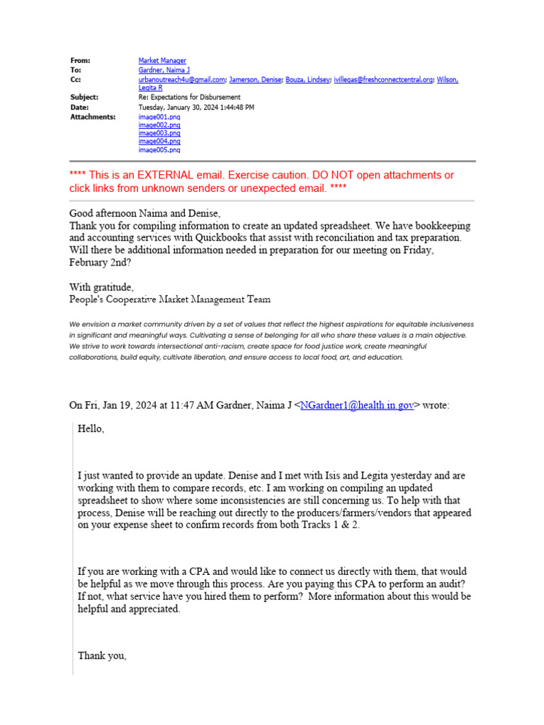 Disbursement Expectations and Meeting Prep | PDF