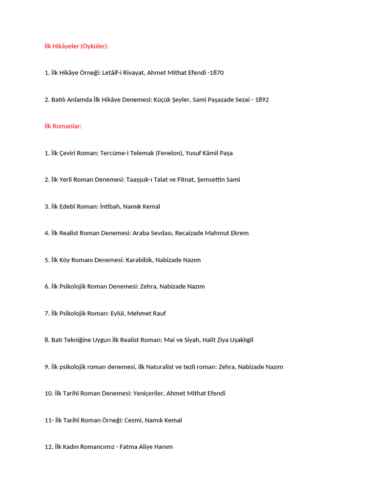 AYT Edebiyat İlkler PDF