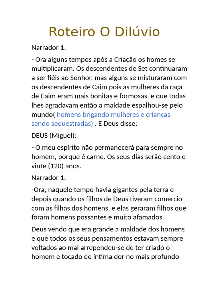 O Dilúvio e a Arca de Noé | PDF | Noé | Mito do Dilúvio