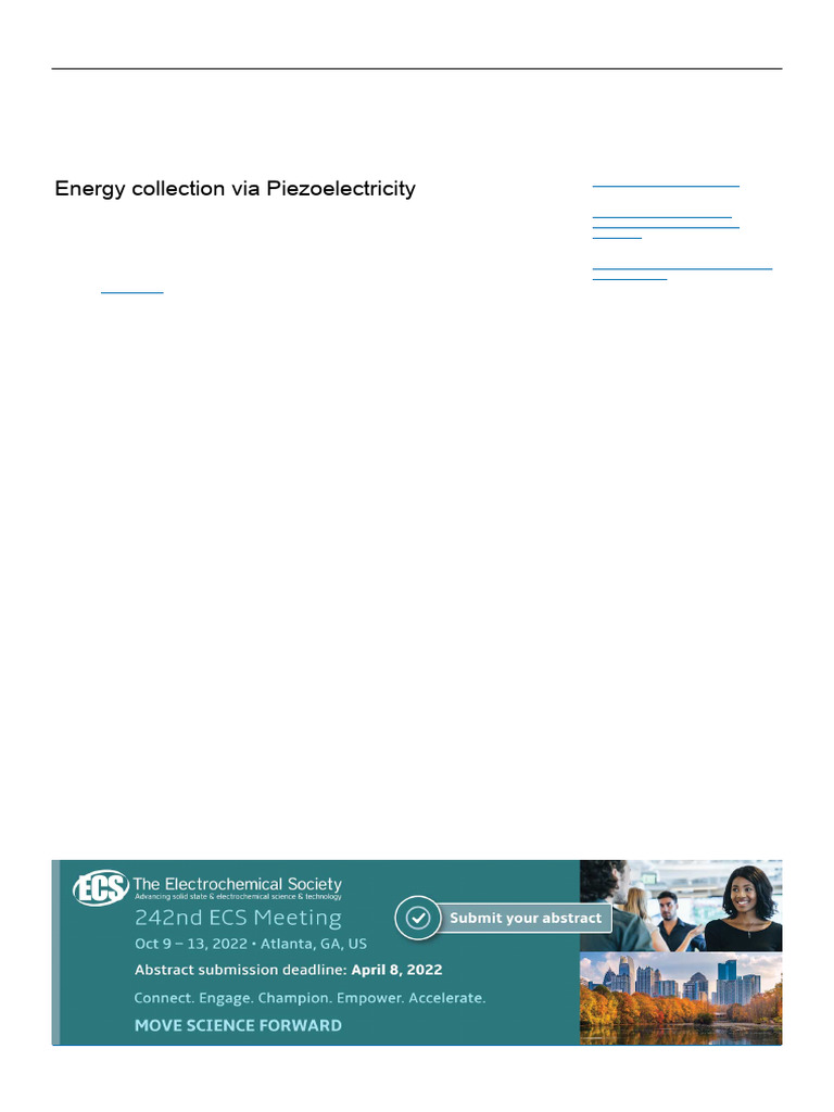 Energy collection via Piezoelectricity | PDF | Rectifier | Energy ...